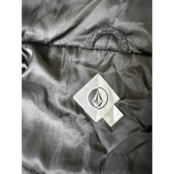 Volcom Women’s Jacket XS Black Quilted Faux Fur Hood Wool Blend Coat - Picture 4 of 10